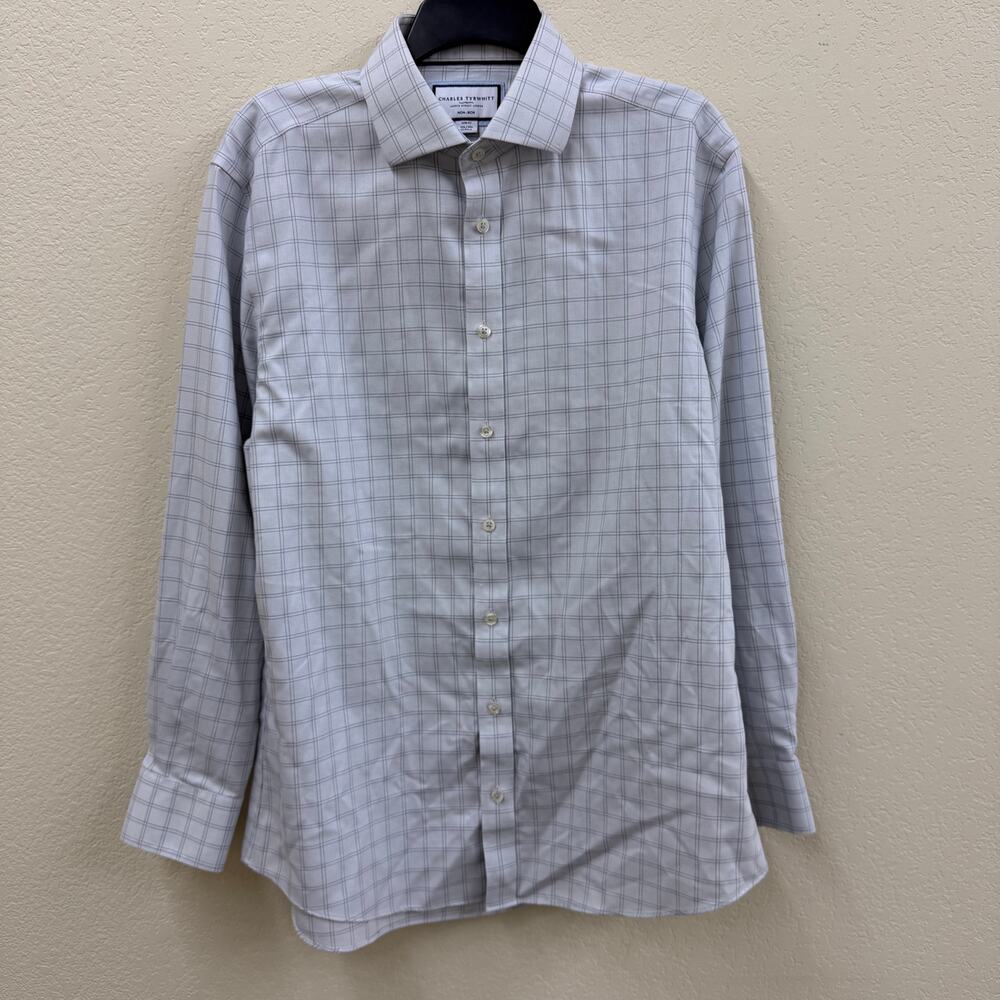 Charles Tyrwhitt Jermyn Street Non-Iron Slim Fit Dress Shirt 16.5/34 Check